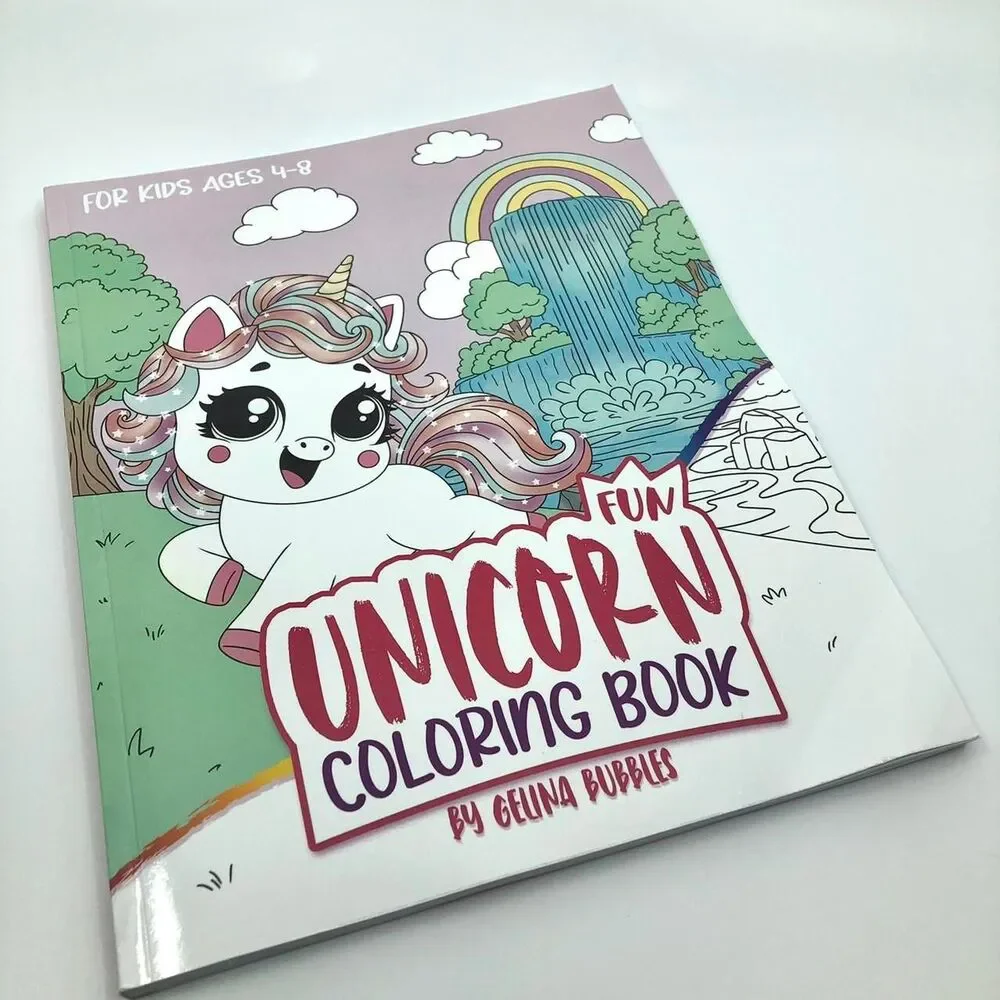 Fun Unicorn Coloring Book by Gelina Bubbles – For Kids Ages 4–8